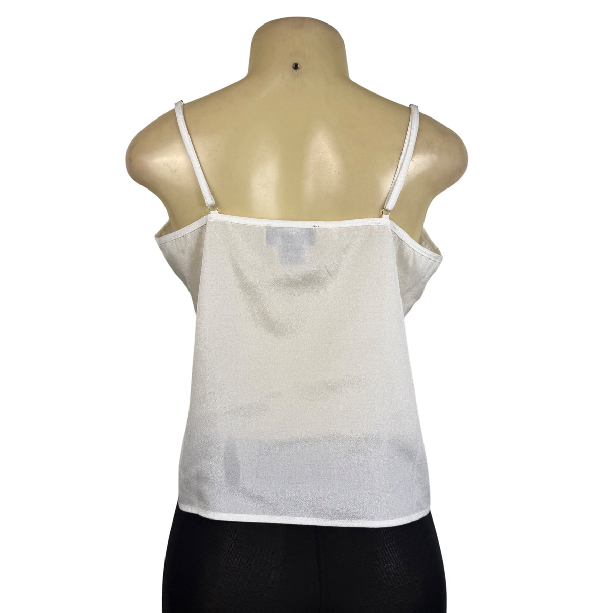 Gracia Womens White Floral Eyelet Lace Peplum Top  Size M