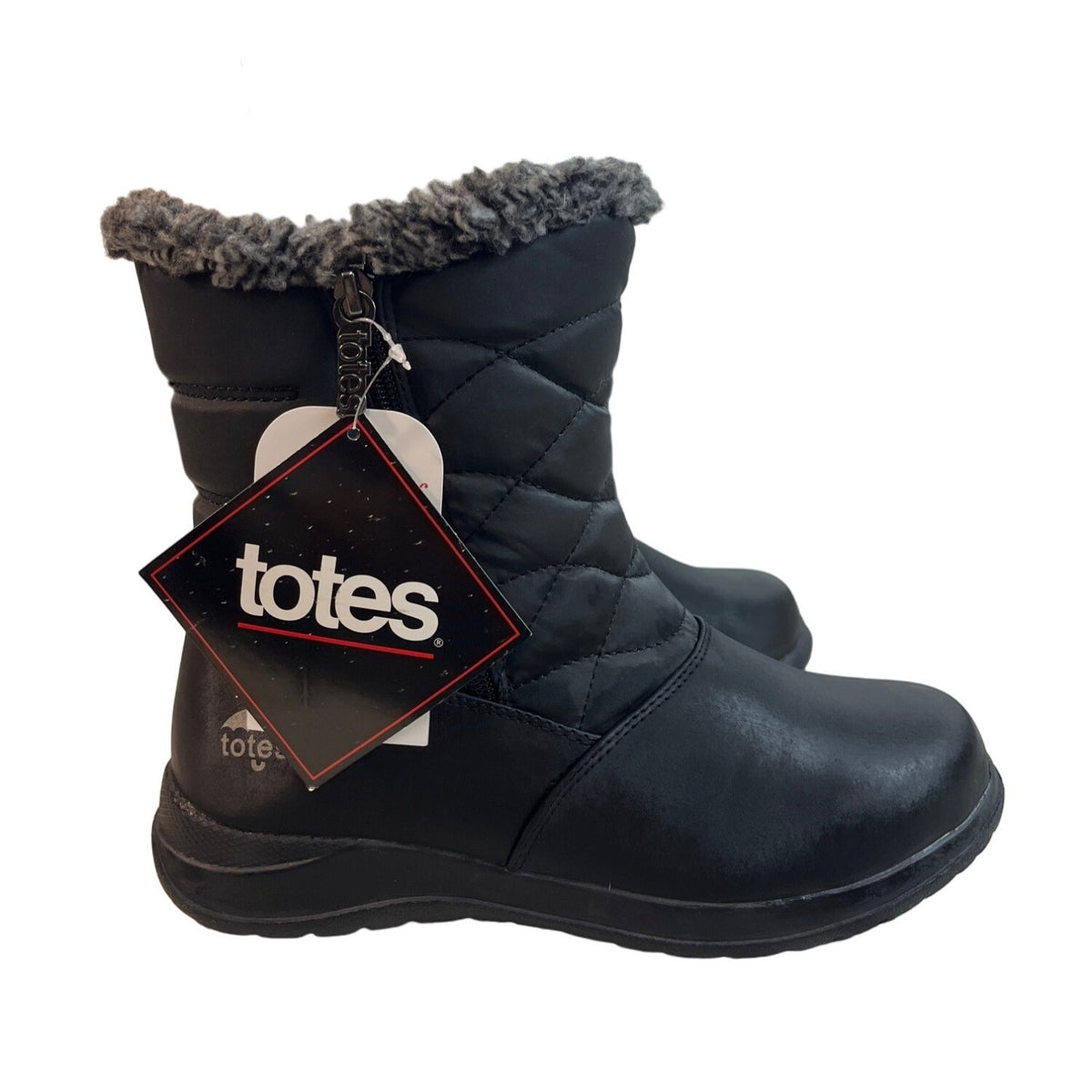 Totes Thermolite Women’s Black Winter Snow Boots Size 8