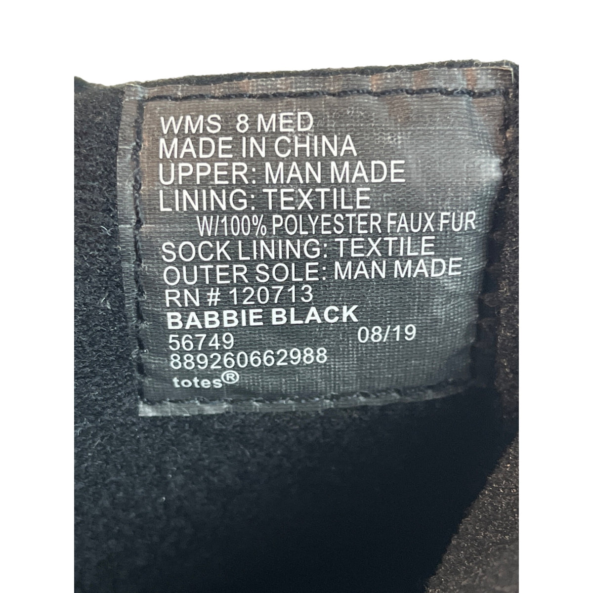 Totes Thermolite Women’s Black Winter Snow Boots Size 8