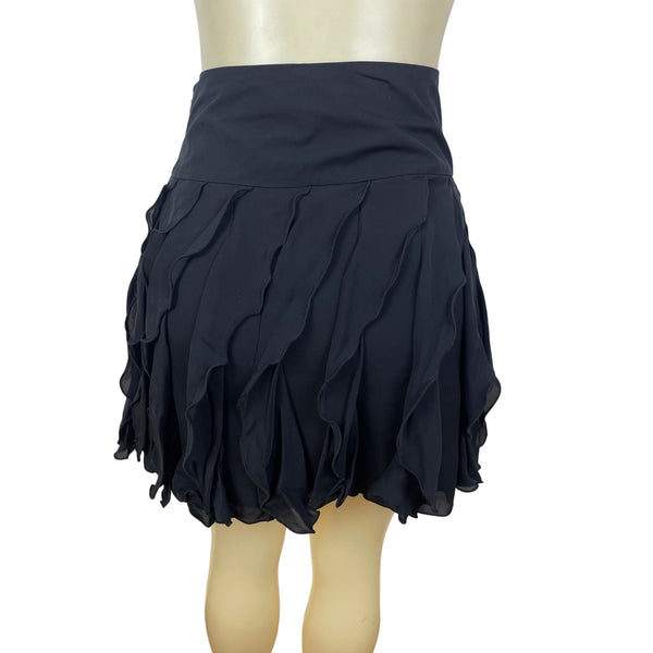 Inc Black Ruffled Mini Skirt Size 6 Women’s Elegant Design - New