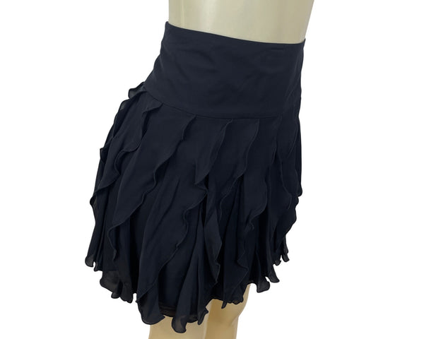 Inc Black Ruffled Mini Skirt Size 6 Women’s Elegant Design - New