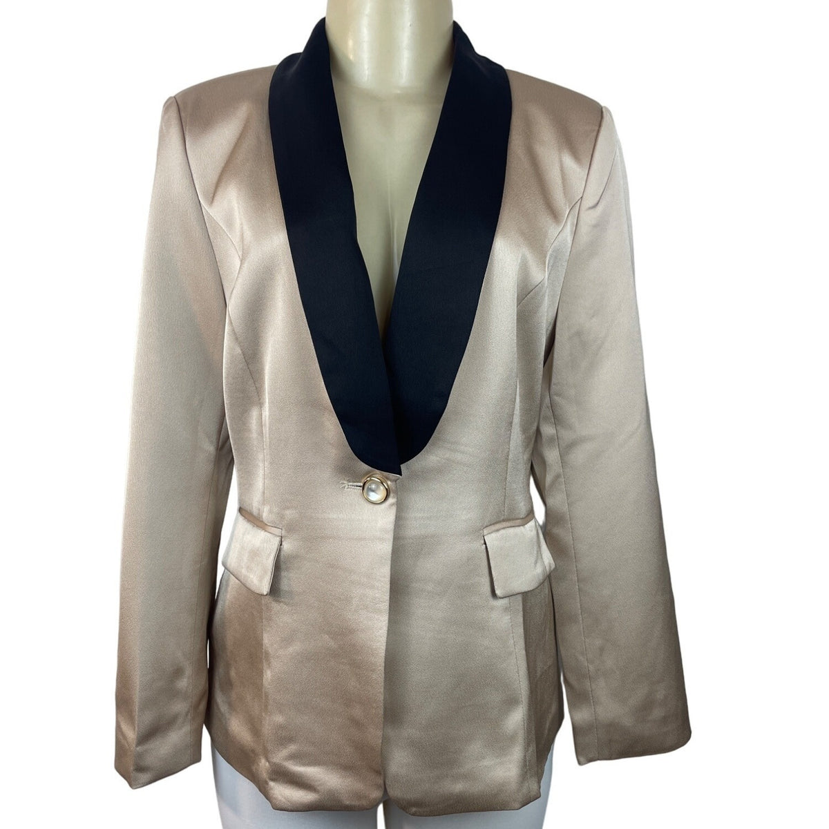 Modful Women's Tan Satin Blazer Sz XS - NWT