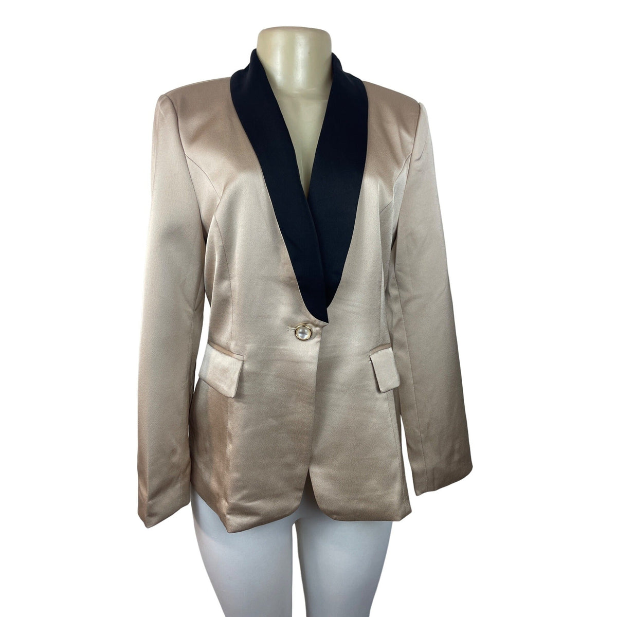 Modful Women's Tan Satin Blazer Sz XS - NWT