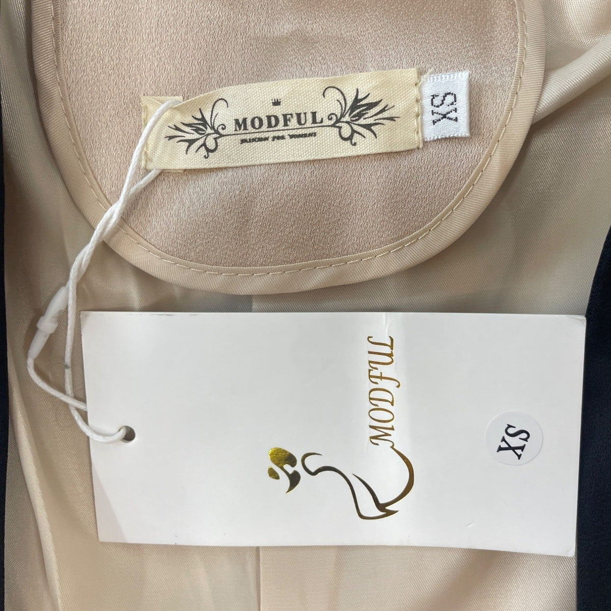 Modful Women's Tan Satin Blazer Sz XS - NWT