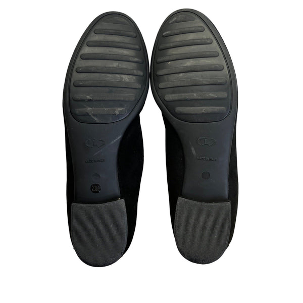 Sesto Meucci Black Suede With Beaded Fringe Embellishment Loafers Sz 7.5 N