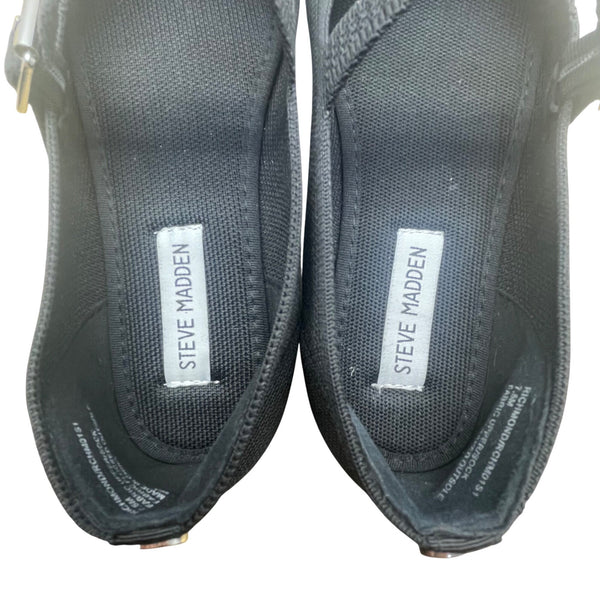 Steve Madden Women’s Black Adjustable Strap Richmond Mary Jane Flats Size 7.5