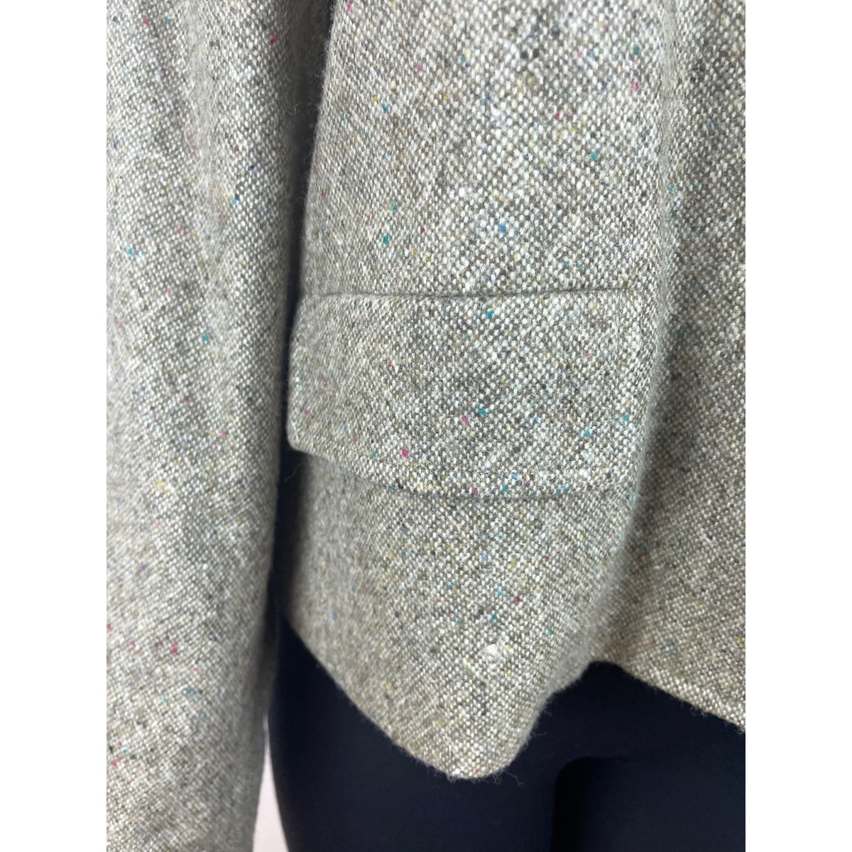 Talbots Women's Herringbone Tweed Blazer Jacket Button Front Gray Size 14