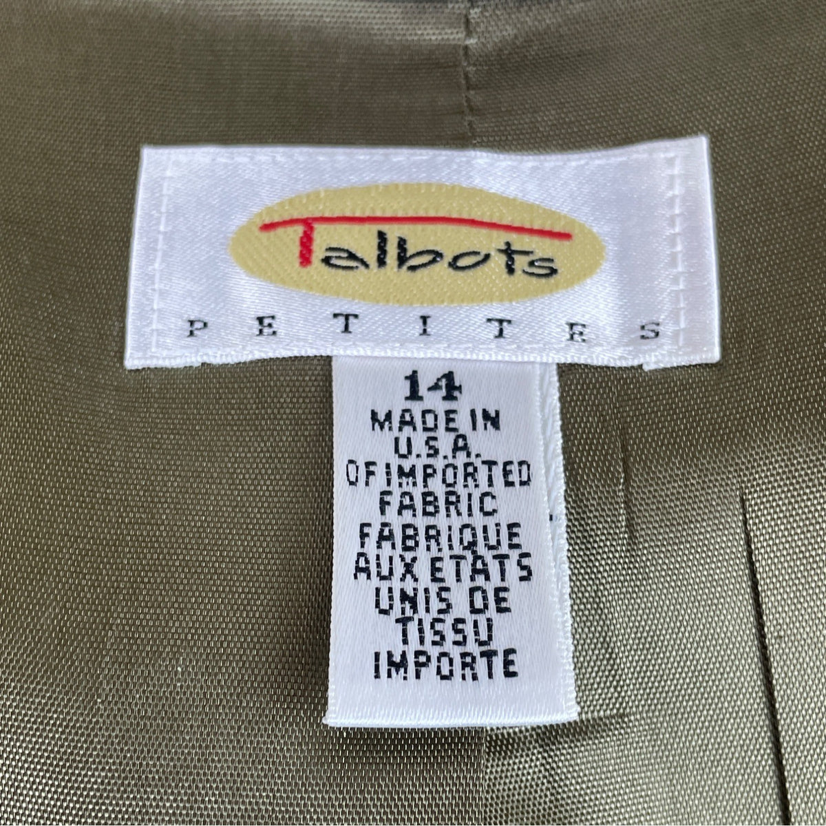 Talbots Women's Herringbone Tweed Blazer Jacket Button Front Gray Size 14