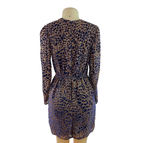 The Kooples Paris Womens Leopard Print Long Sleeve Mini Dress Size 2