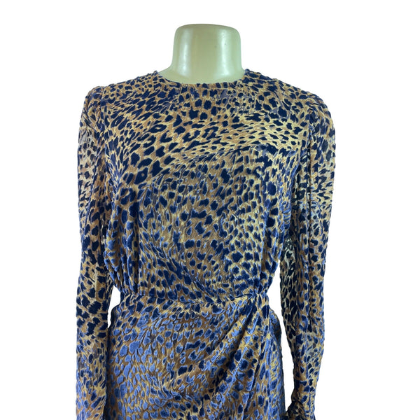 The Kooples Paris Womens Leopard Print Long Sleeve Mini Dress Size 2