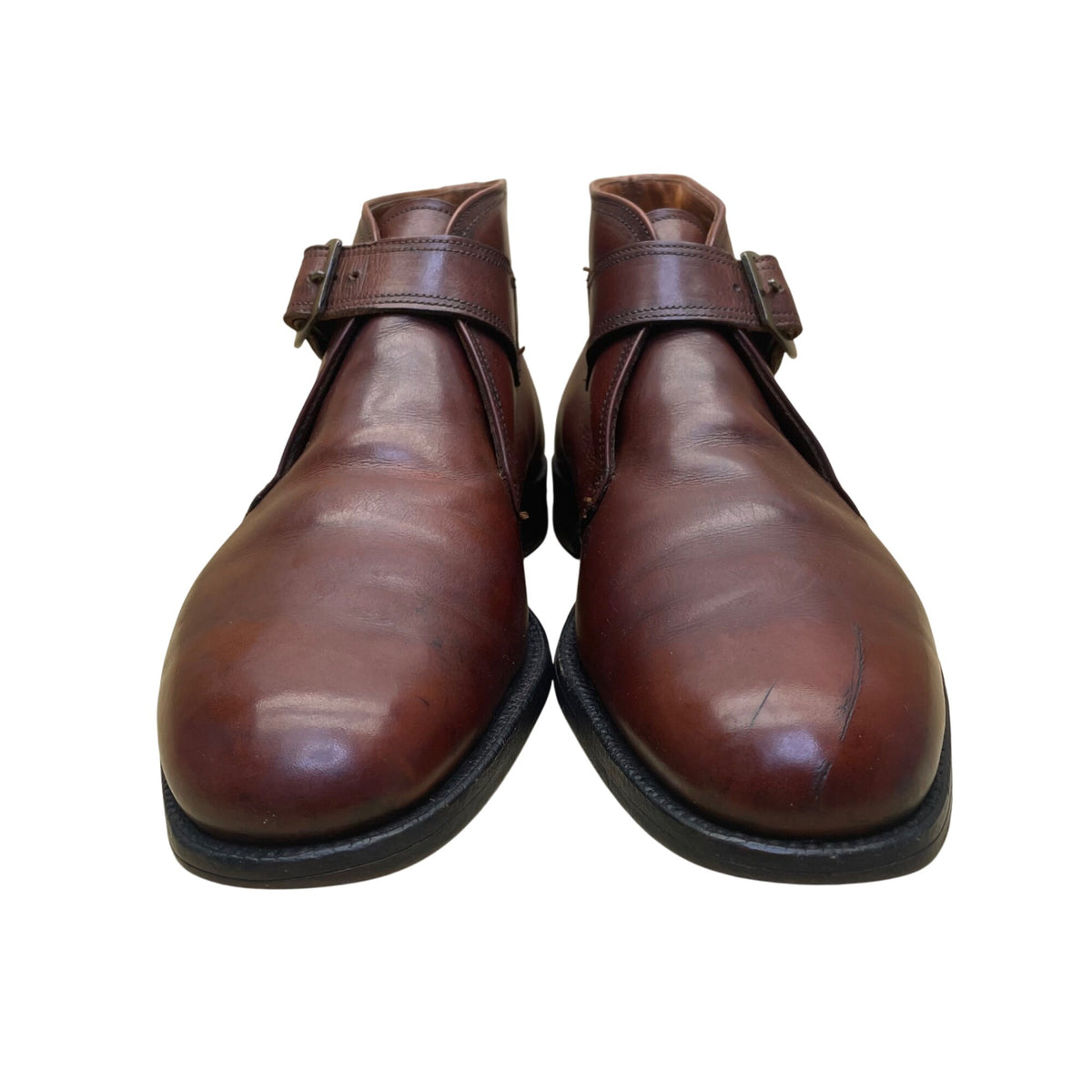 Barris Ltd Men’s Brown Leather Monk Strap Imperial Grade Ankle Boots Size 8