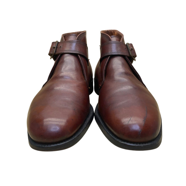 Barris Ltd Men’s Brown Leather Monk Strap Imperial Grade Ankle Boots Size 8