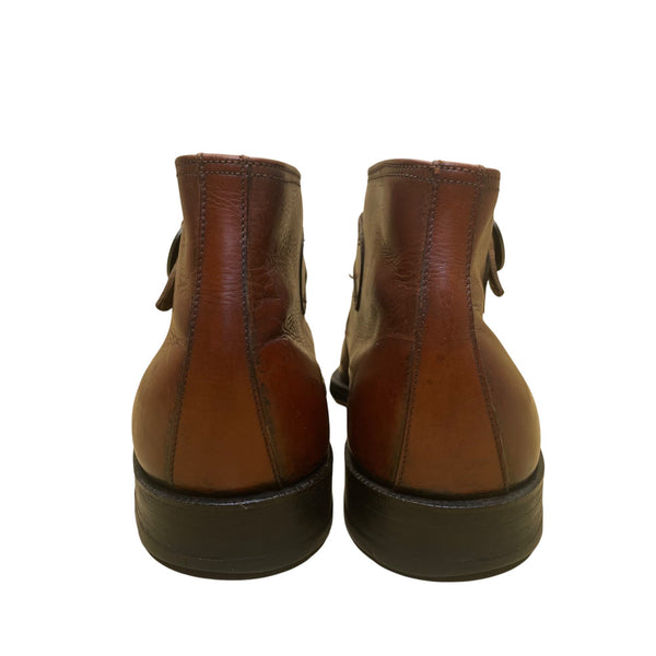 Barris Ltd Men’s Brown Leather Monk Strap Imperial Grade Ankle Boots Size 8