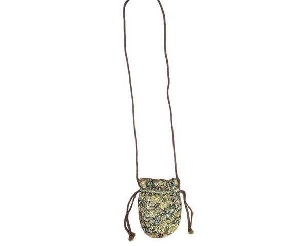 Talbots Women's Gold &amp; Copper Renaissance Drawstrings Shoulder Pouch Sz M