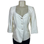 Armani Women’s Ivory Diagonal Stripe Satin-Like Blazer Sz 8