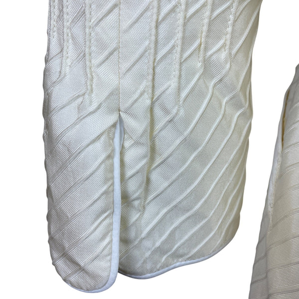 Armani Women’s Ivory Diagonal Stripe Satin-Like Blazer Sz 8