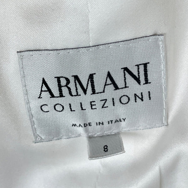 Armani Women’s Ivory Diagonal Stripe Satin-Like Blazer Sz 8
