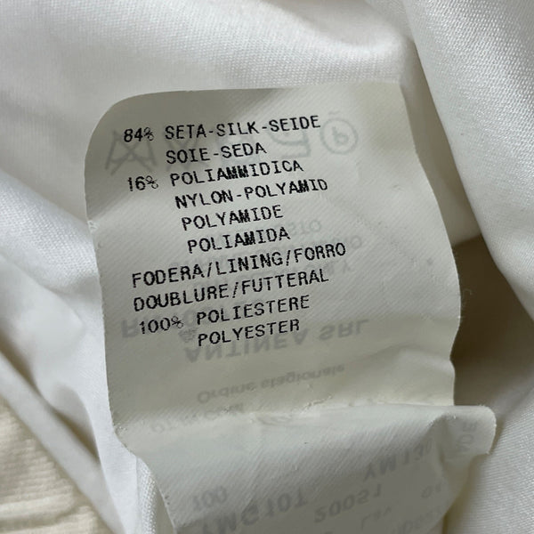 Armani Women’s Ivory Diagonal Stripe Satin-Like Blazer Sz 8