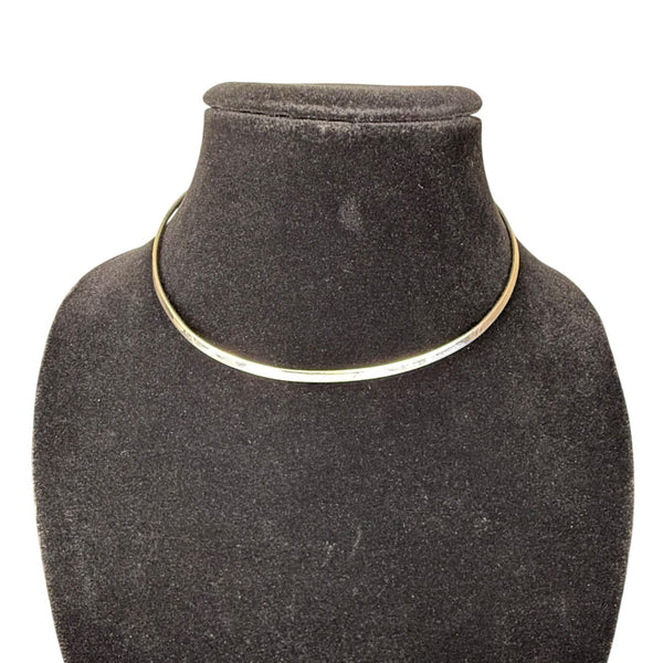 Mexican Sterling Silver 925 Women’s Silver Tone Choker Necklace Minimalist Style