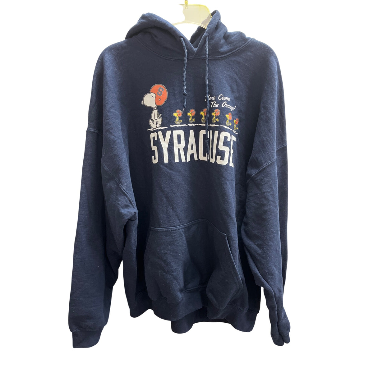 Gildan Mens Navy Cotton Blend Syracuse Hoodie Sweatshirt Snoopy Graphic Size 2XL