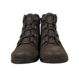 Clarks Womens Brown Nubuck Knit Cuff & Side Zip Closure Ankle Boots Sz 8.5W