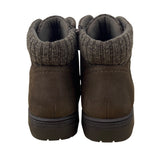 Clarks Womens Brown Nubuck Knit Cuff & Side Zip Closure Ankle Boots Sz 8.5W