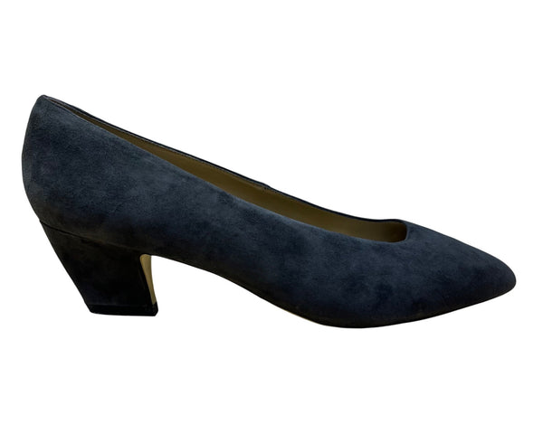 Karen Scott Women’s Navy Leather Block Ellen I Heel Pumps Size 9C
