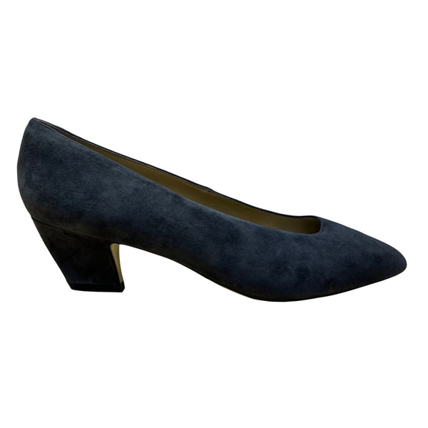 Karen Scott Women’s Navy Leather Block Ellen I Heel Pumps Size 9C