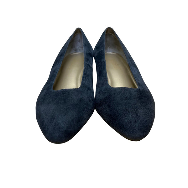 Karen Scott Women’s Navy Leather Block Ellen I Heel Pumps Size 9C