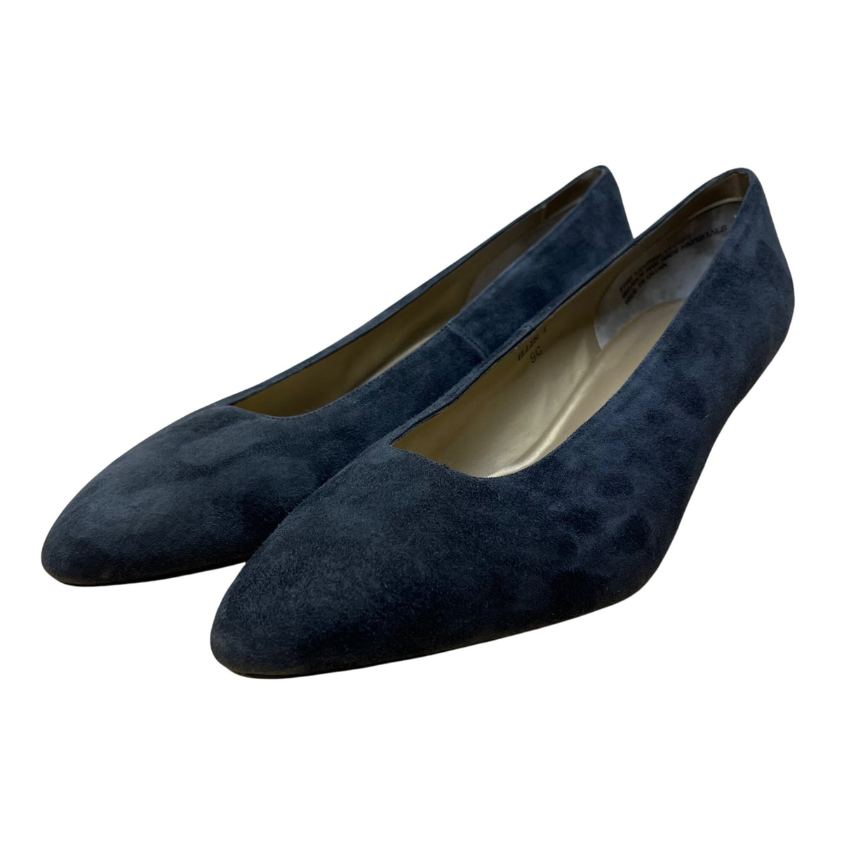 Karen Scott Women’s Navy Leather Block Ellen I Heel Pumps Size 9C