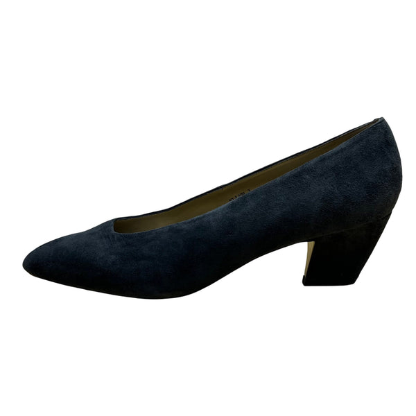 Karen Scott Women’s Navy Leather Block Ellen I Heel Pumps Size 9C