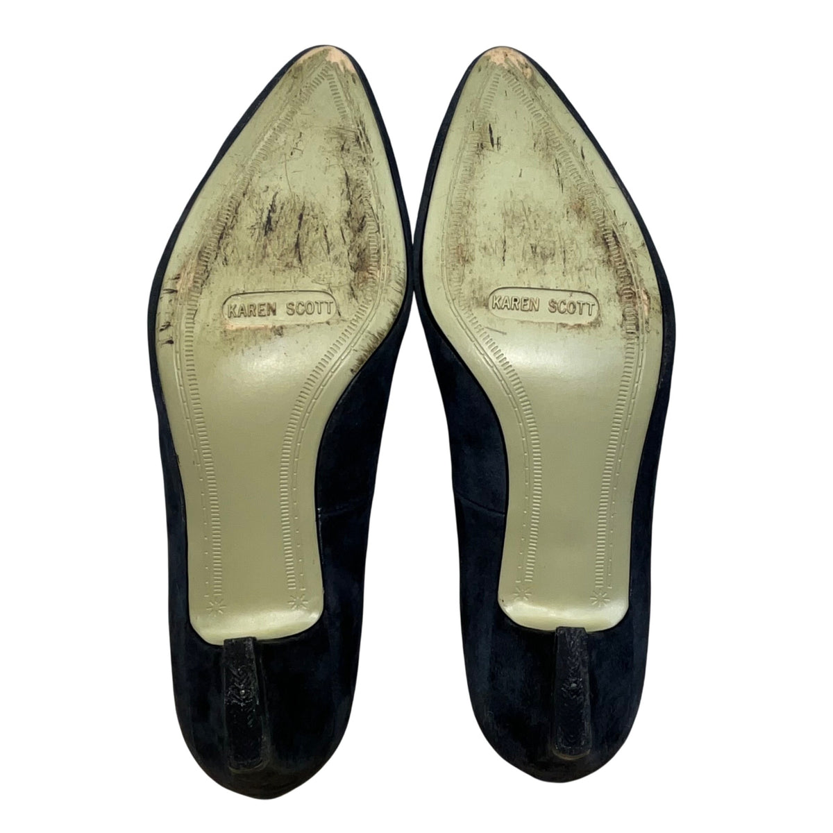 Karen Scott Women’s Navy Leather Block Ellen I Heel Pumps Size 9C