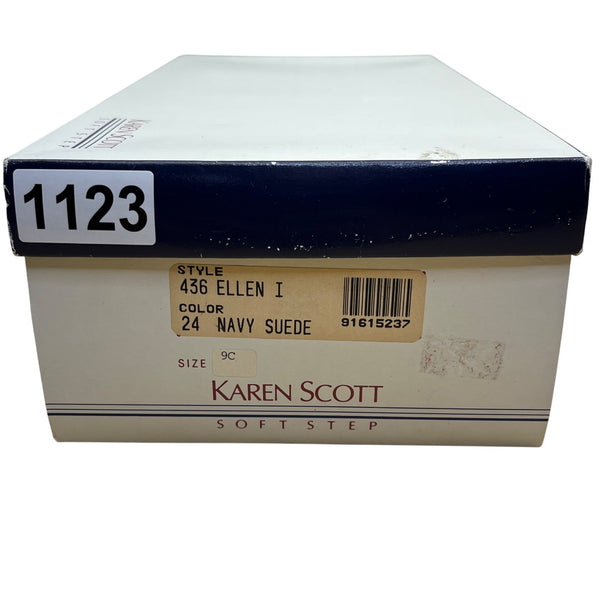 Karen Scott Women’s Navy Leather Block Ellen I Heel Pumps Size 9C