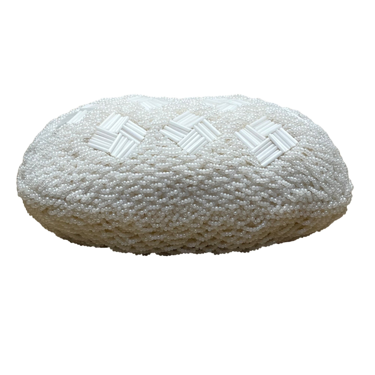 Vintage Magid Women’s Ivory Beaded Handbag With Chain Strap Evening Purse