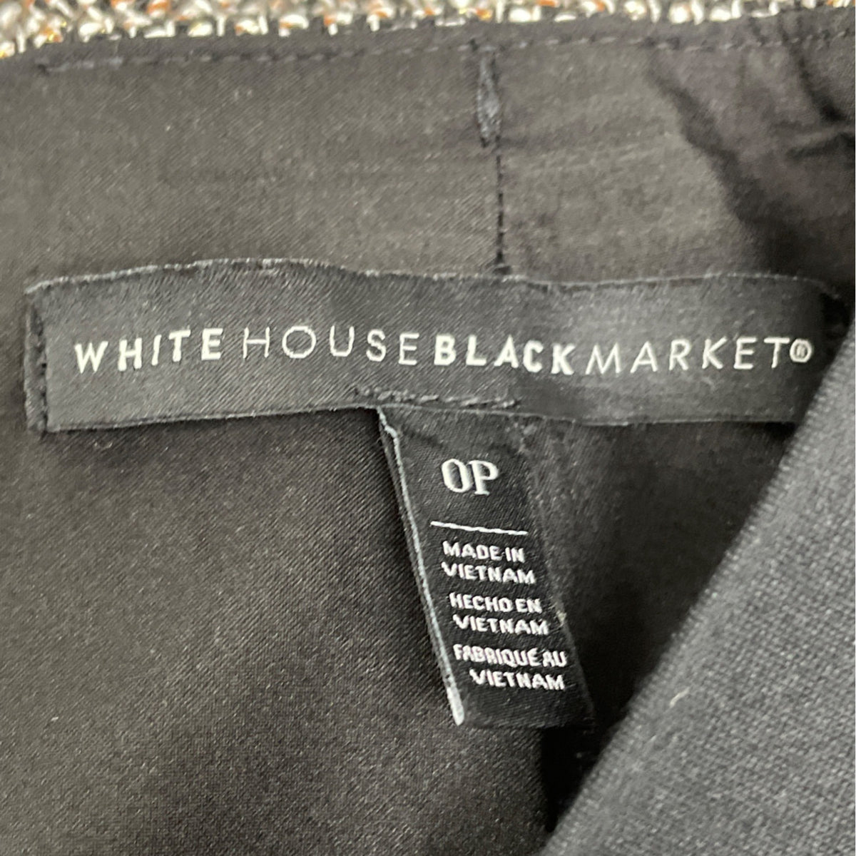 White House Black Market Women’s Black Pencil Skirt Back Zip Size 0P