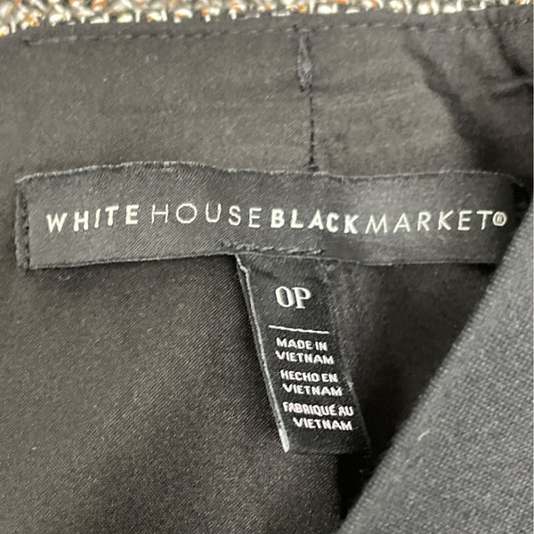 White House Black Market Women’s Black Pencil Skirt Back Zip Size 0P