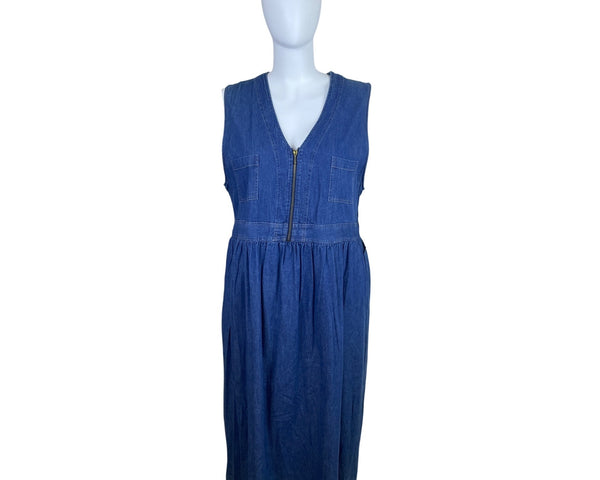 Koret City Blue Women’s Blue Denim Sleeveless Maxi Dress Relaxed Sz 22W - New