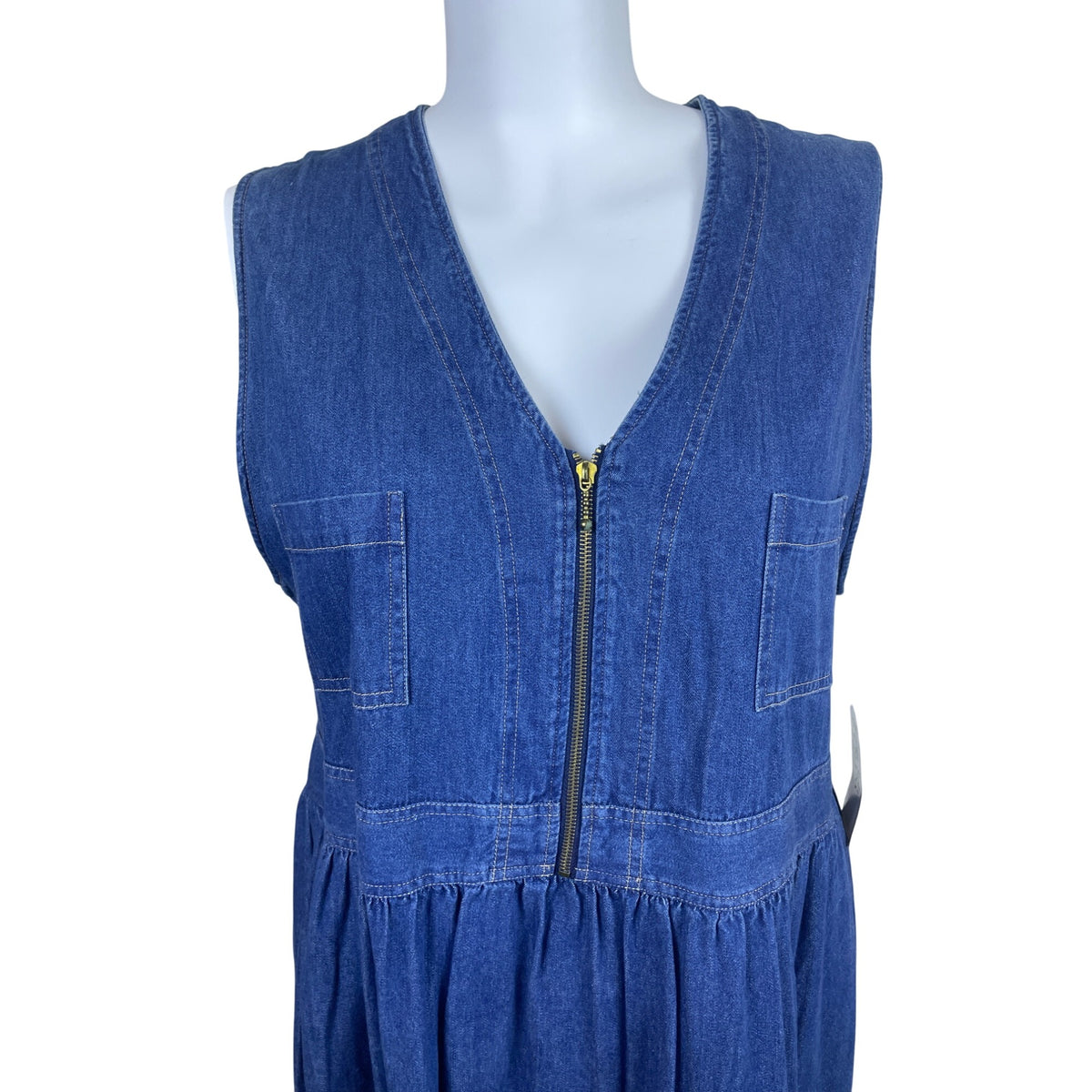 Koret City Blue Women’s Blue Denim Sleeveless Maxi Dress Relaxed Sz 22W - New
