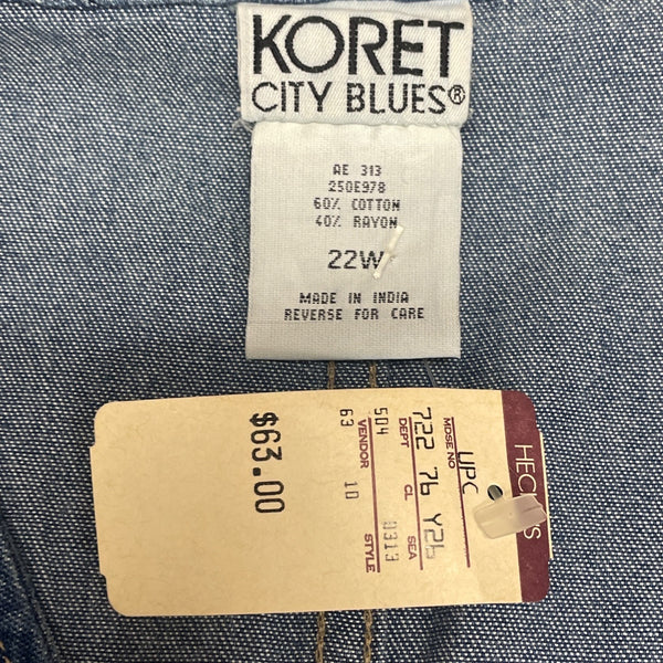 Koret City Blue Women’s Blue Denim Sleeveless Maxi Dress Relaxed Sz 22W - New