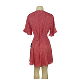Lulus Red & White Polka Dot Button-Front Mini Dress Size L - New