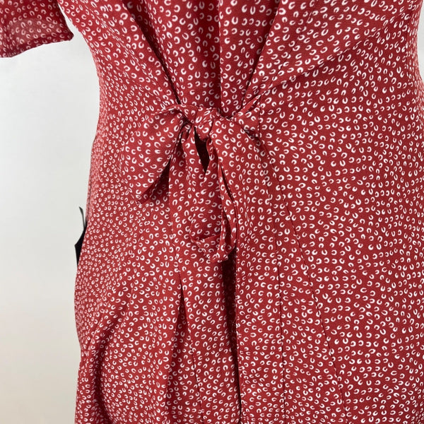 Lulus Red & White Polka Dot Button-Front Mini Dress Size L - New