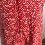 Lulus Red & White Polka Dot Button-Front Mini Dress Size L - New