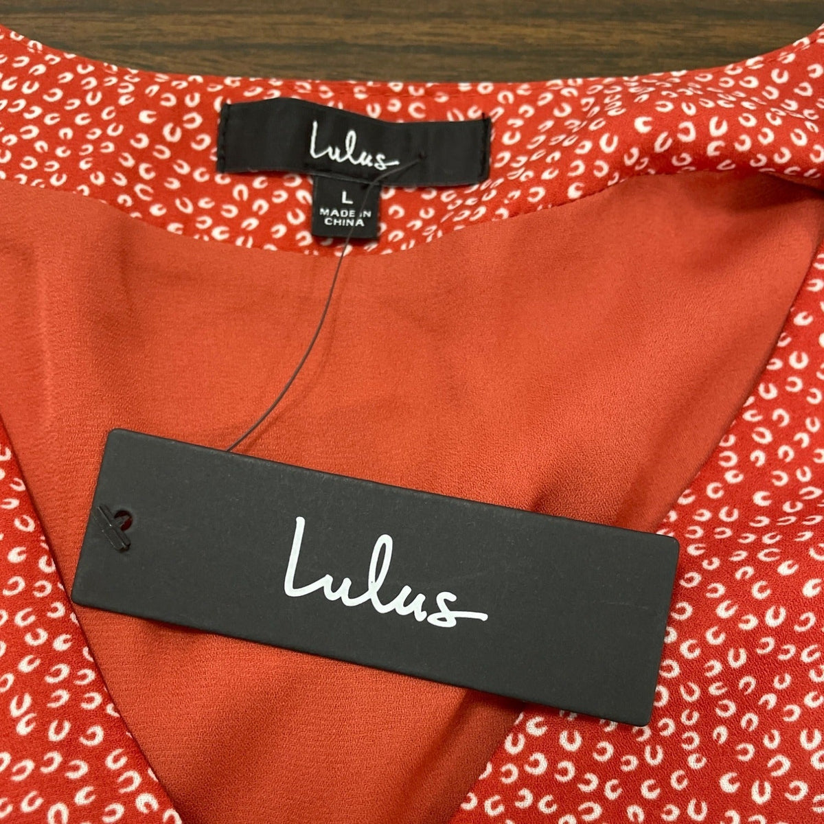 Lulus Red & White Polka Dot Button-Front Mini Dress Size L - New