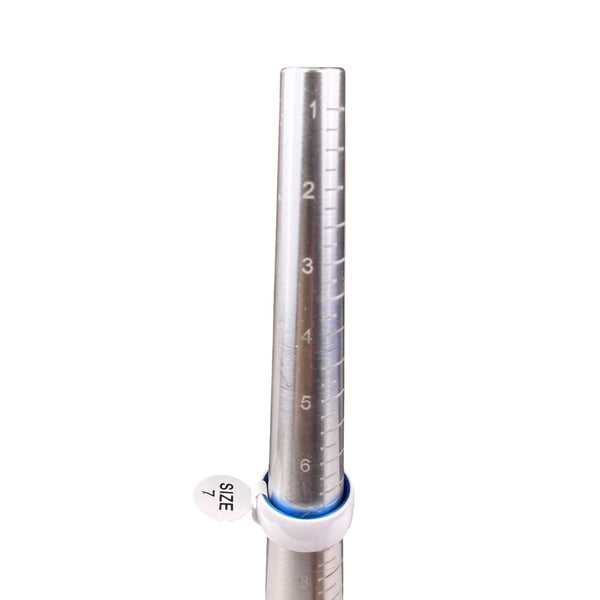 Gaze White Blue Tungsten Band Ring Size 7 Polished Modern Design Jewelry