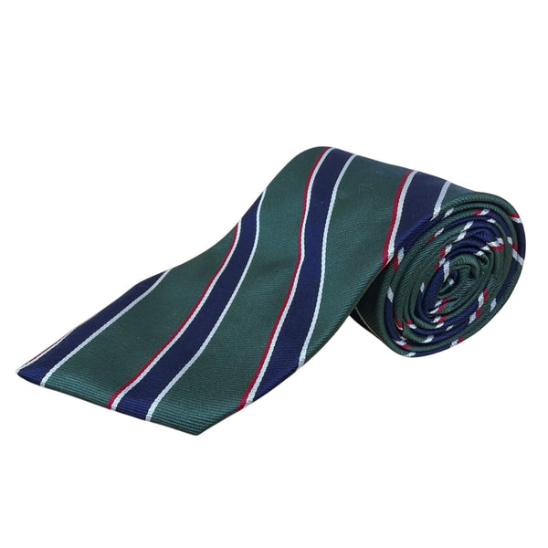 Vintage Brooks Brothers Mens Green & Navy Striped Silk Tie Classic Design