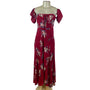 Band Of Gypsies Womens Red Floral Lace-Up Maxi Dress Off Shoulder Sz M - New