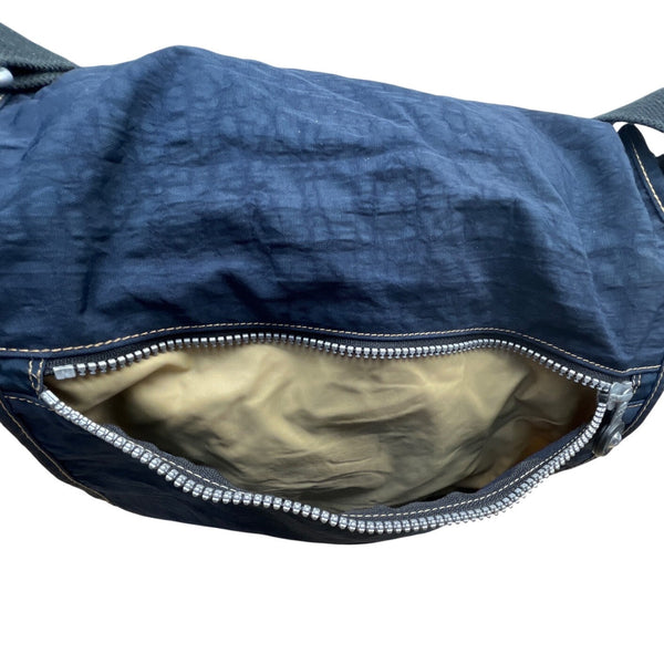 Kipling Navy Blue Nylon With Adjustable Strap Zippered Expandable Crossbody Bag