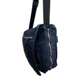 Kipling Navy Blue Nylon With Adjustable Strap Zippered Expandable Crossbody Bag