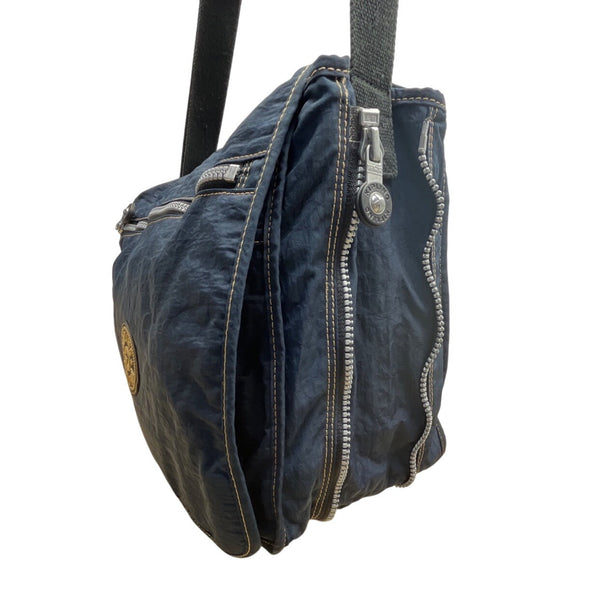 Kipling Navy Blue Nylon With Adjustable Strap Zippered Expandable Crossbody Bag