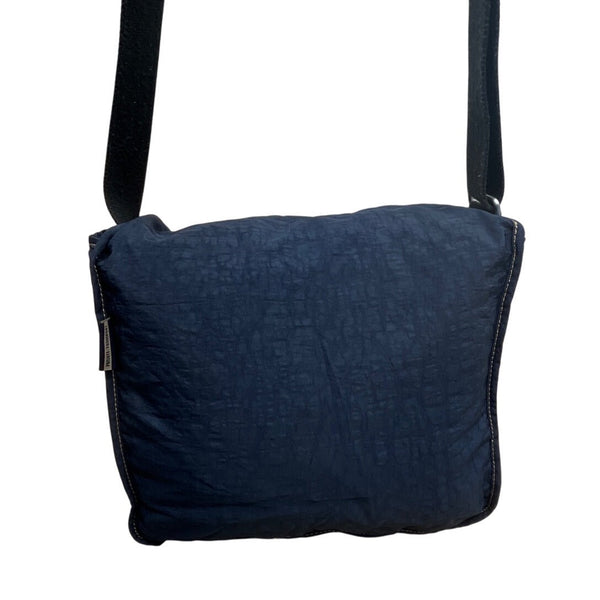 Kipling Navy Blue Nylon With Adjustable Strap Zippered Expandable Crossbody Bag